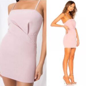 Revolve By The Way Superdown Pleated Fitted Strappy Mini Dress Pink Size Small N